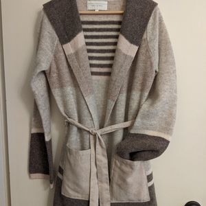 Anthropologie - Angel of the North - Belted Cardigan - Heathered Pink/Brown (M)